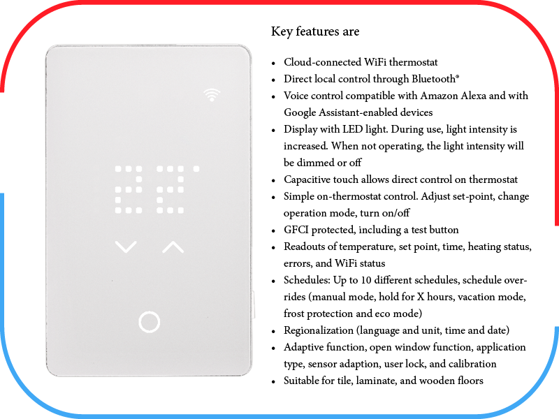 WarmAll 240V Floor Heating System Package For Uncoupling Membrane With UWG5 Wi-Fi Thermostat And Accessories