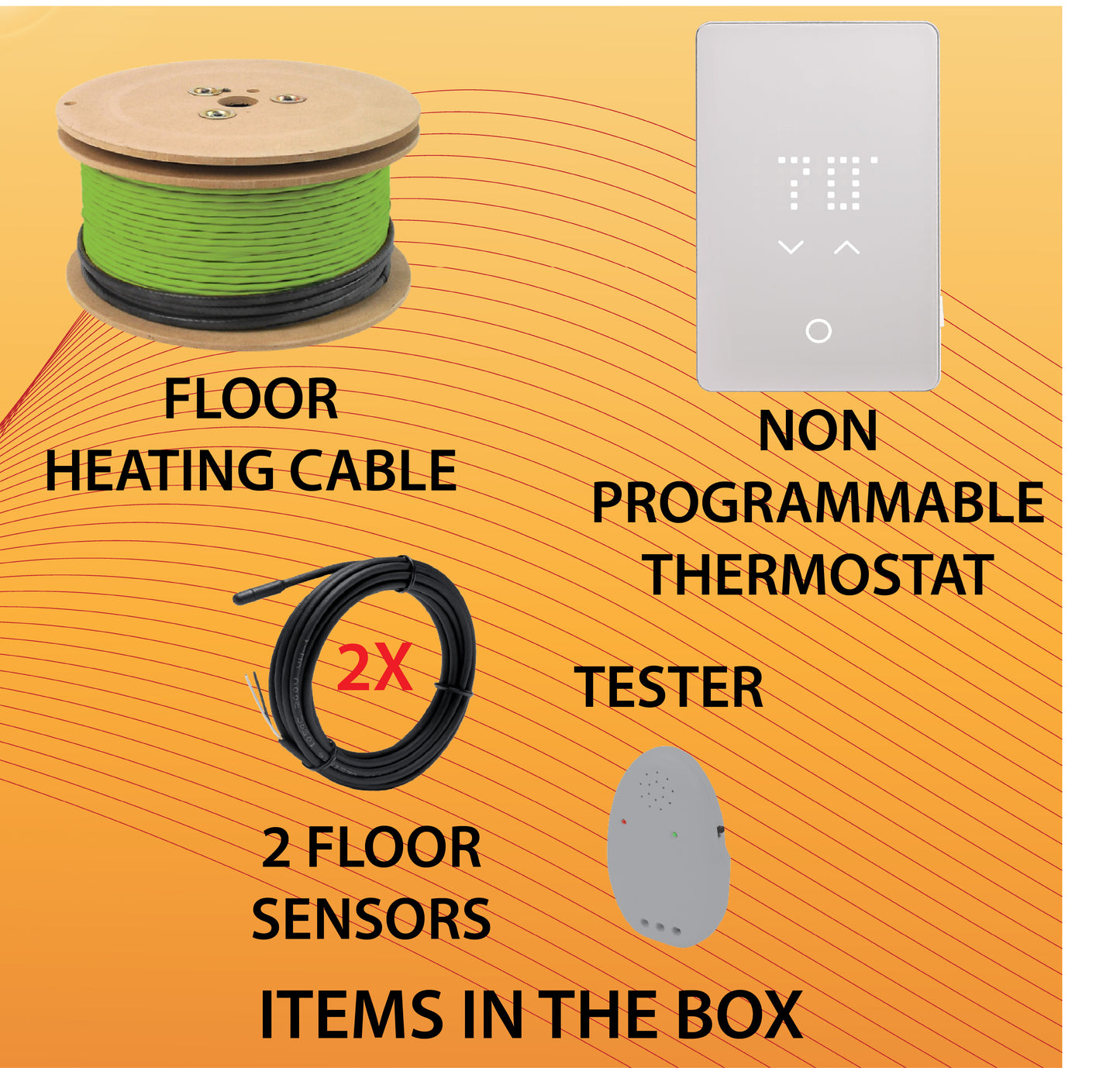 WarmAll 240V Floor Heating System Package For Uncoupling Membrane With UTN5 Non-Programmable Thermostat And Accessories