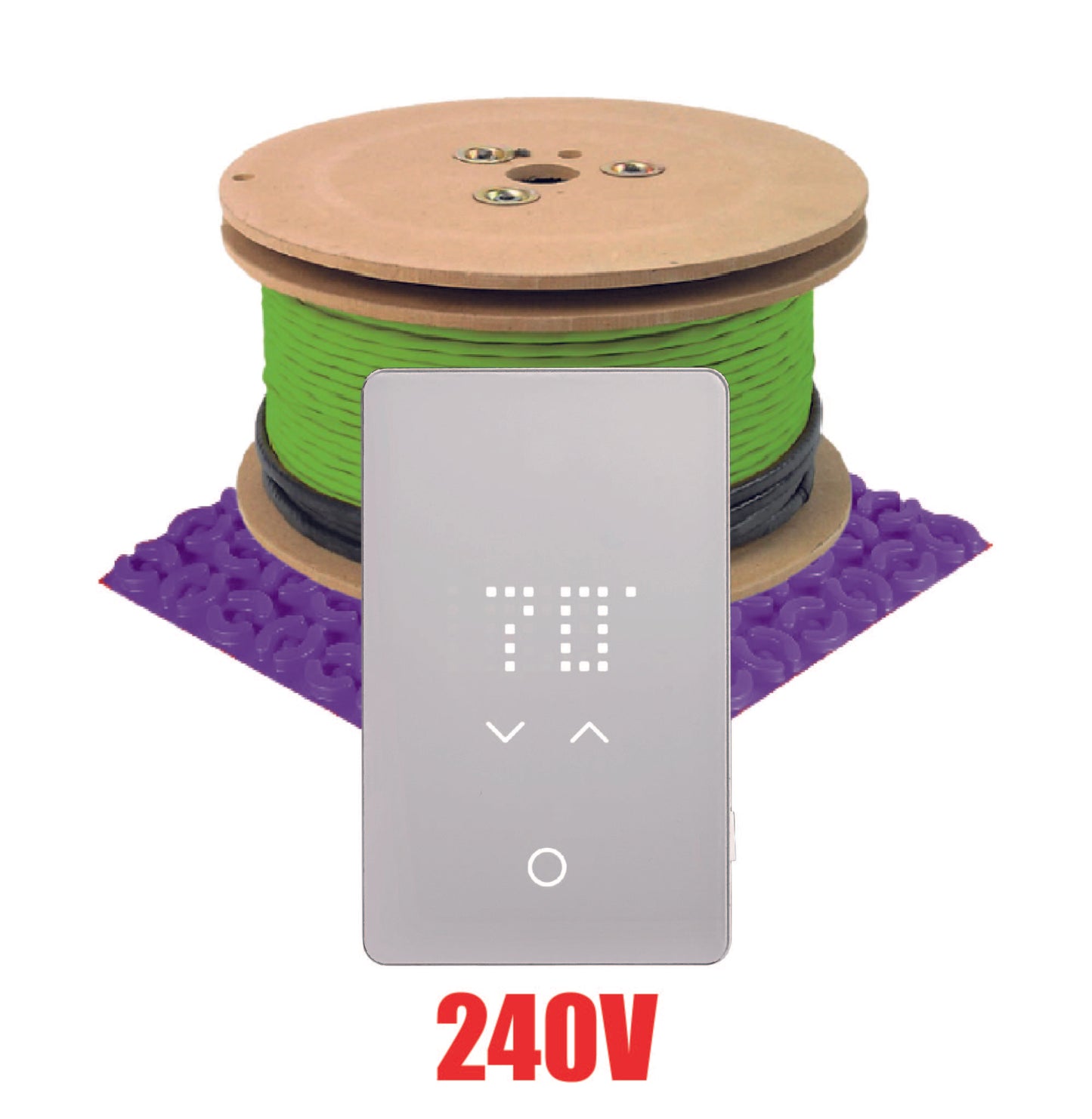 Ensemble de système de chauffage par le sol WarmAll 240 V pour membrane de désolidarisation avec thermostat Wi-Fi UWG5 et accessoires