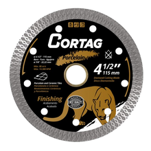 Lame de coupe diamantée Cortag – Finition porcelaine 4-1/2″ Turbo