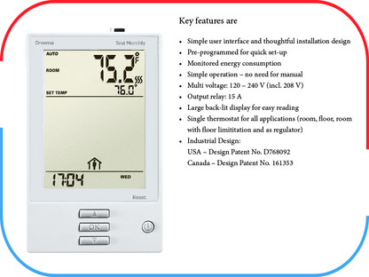 Ensemble de chauffage au sol WarmAll pour membrane 240V avec thermostat programmable et accessoires