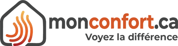 Logo of monconfort.ca with text 'Voyez la différence' on a white background