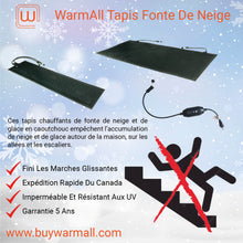 Tapis de fonte de neige pour atterrissage 27" x 36" 120V antidérapant et imperméable