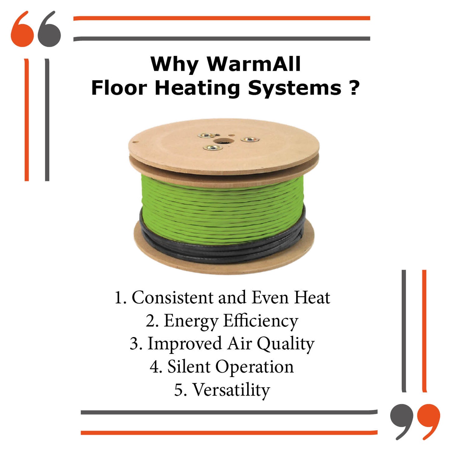 240 Volt Floor Heating cable for uncoupling membrane