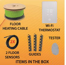 Ensemble de chauffage au sol WarmAll avec guides au sol 120V avec thermostat Wi-Fi intelligent et accessoires