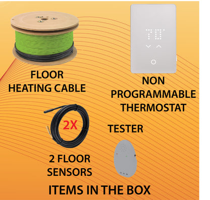 WarmAll 240V Floor Heating System Package For Uncoupling Membrane With UTN5 Non-Programmable Thermostat And Accessories